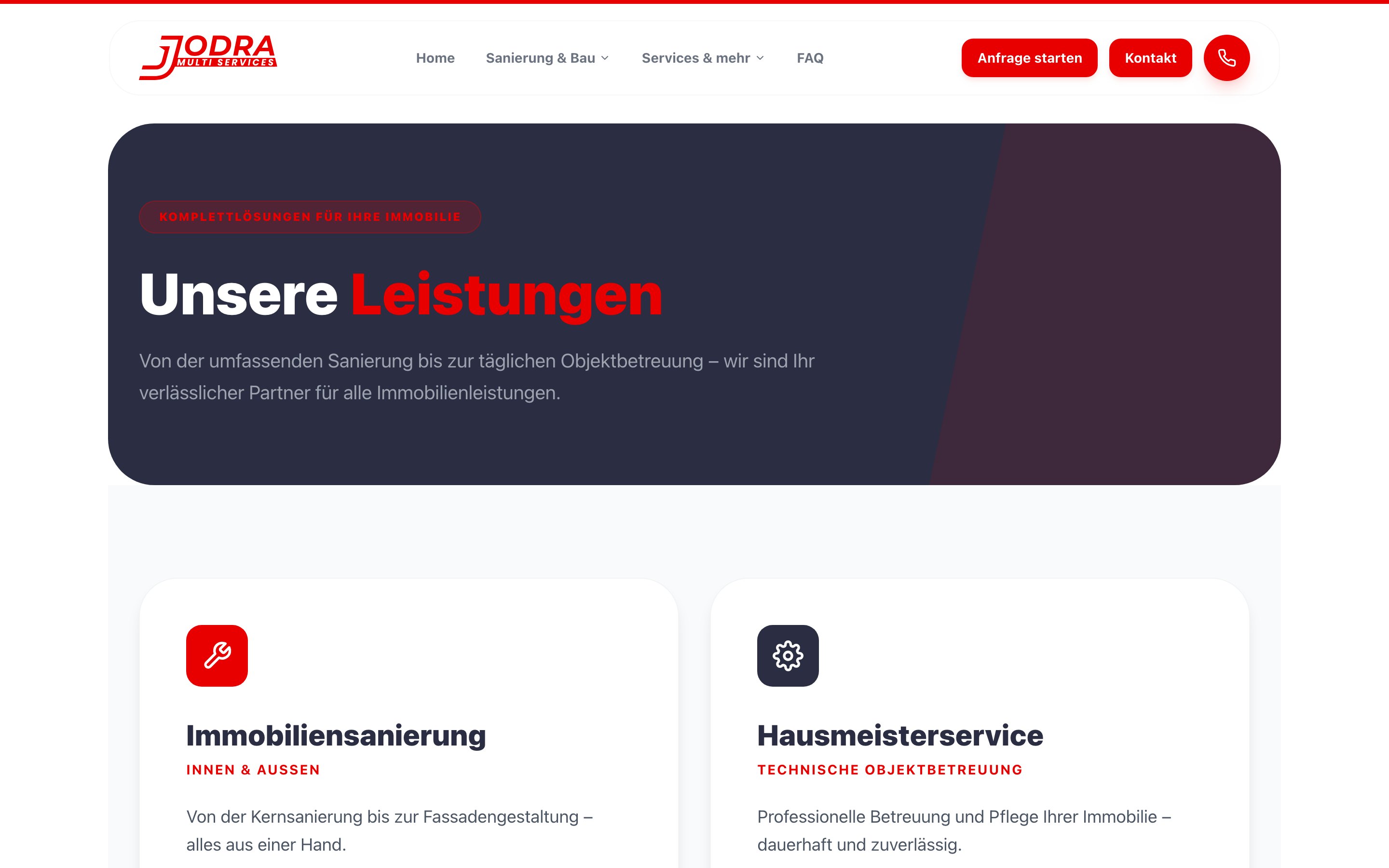 Leistungsübersicht von Jodra Multiservices
